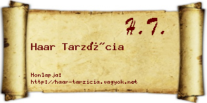 Haar Tarzícia névjegykártya